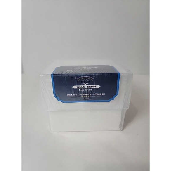 Welsteepse Face Towels, 50 count in clear acrylic box - Picture 1 of 4